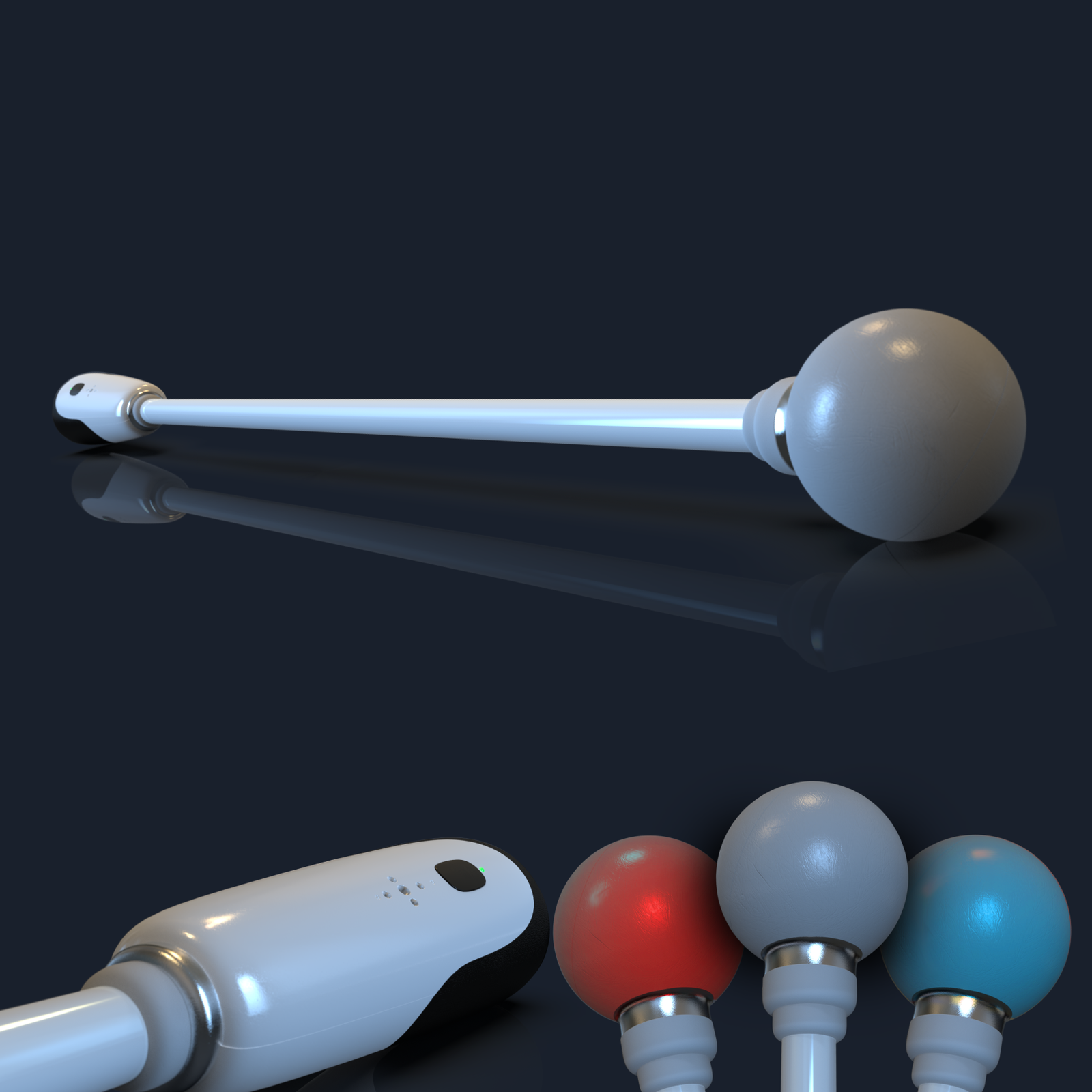 We moved to a standard white cane with a replaceable rubber ball tip that holds the RFID sensor and added mic input, audio output, and a fingerprint sensor.
