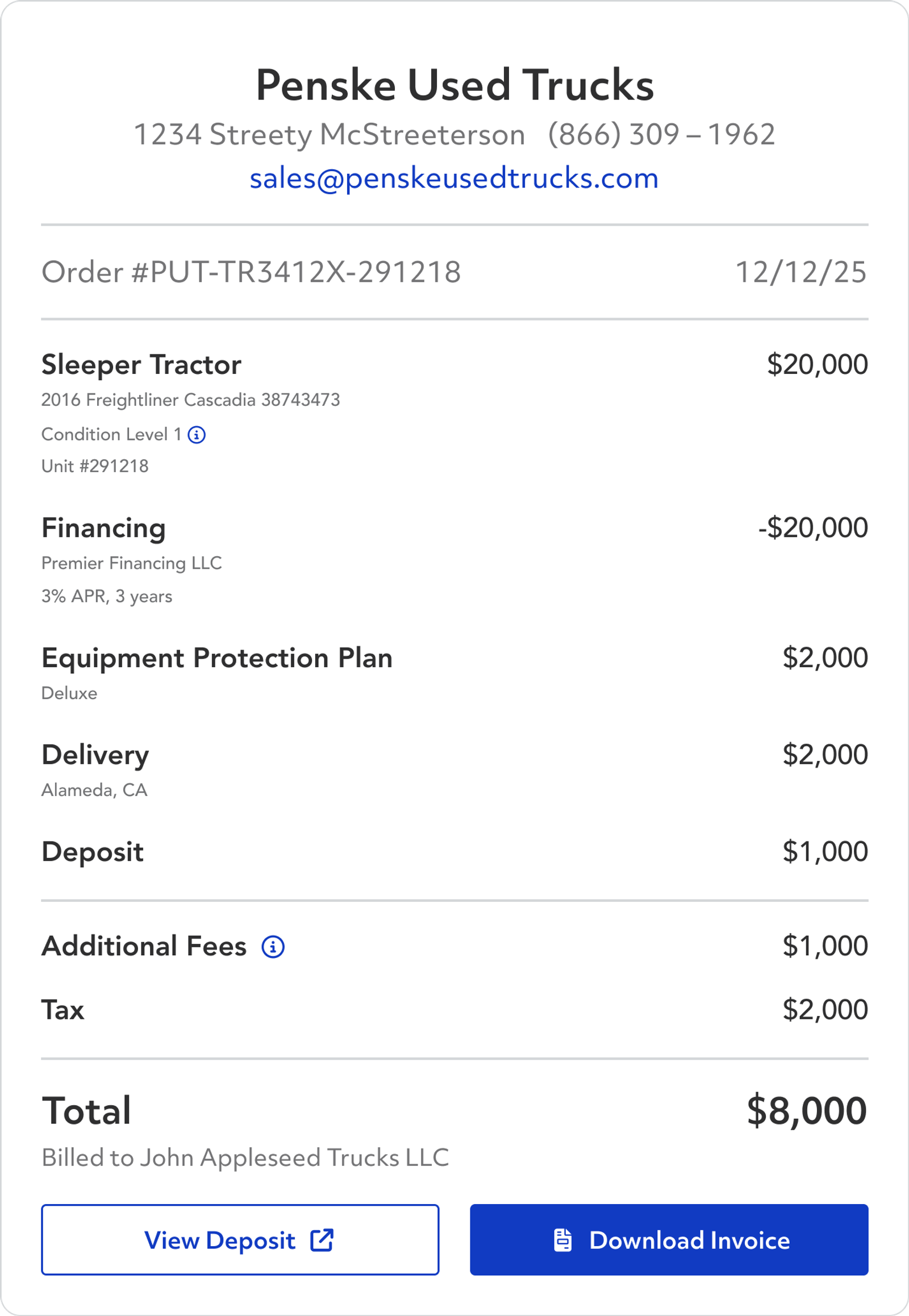 Purchase information is organized in a familiar receipt layout enhancing clarity and transparently showing expenses.