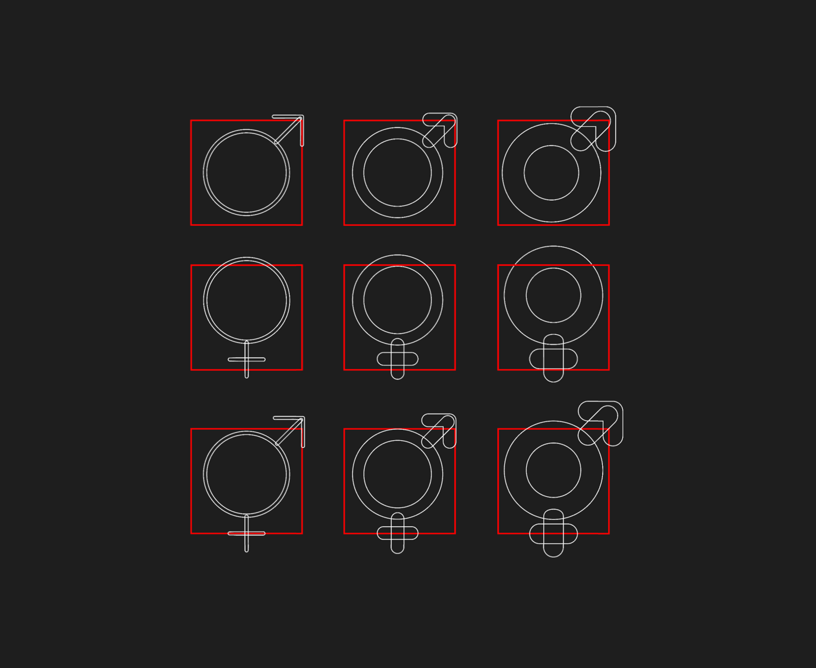The name's gender symbols were made from scratch in Figma. They support variable weight, animation, and hierarchical coloring.
