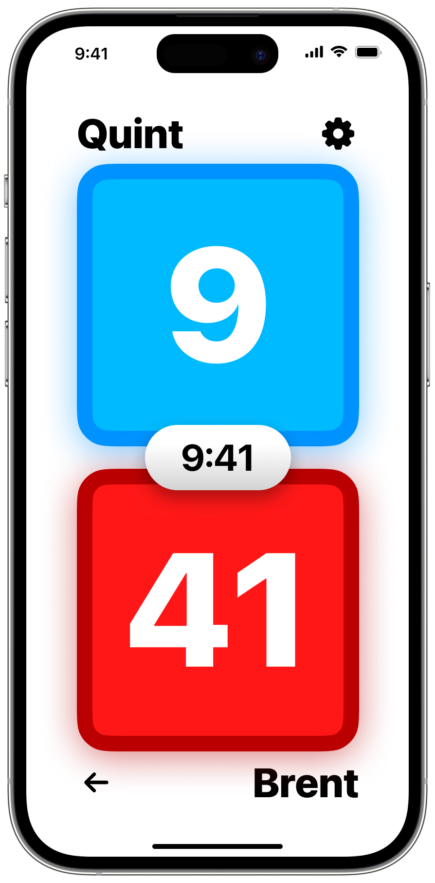 What the timer feature looks like during a game