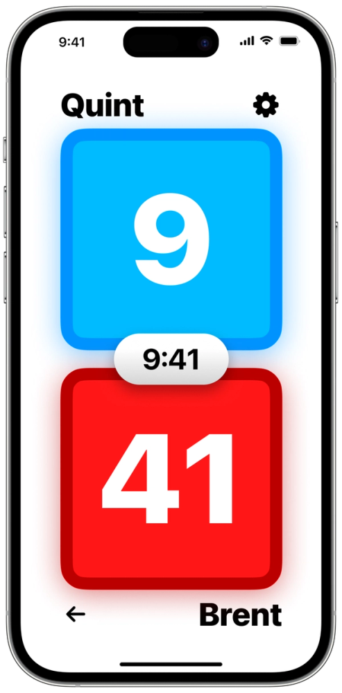 What the timer feature looks like during a game