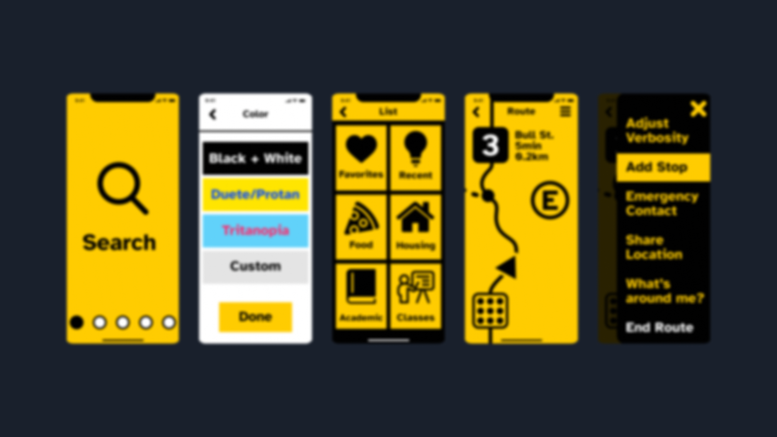 Artificially-blurred screens