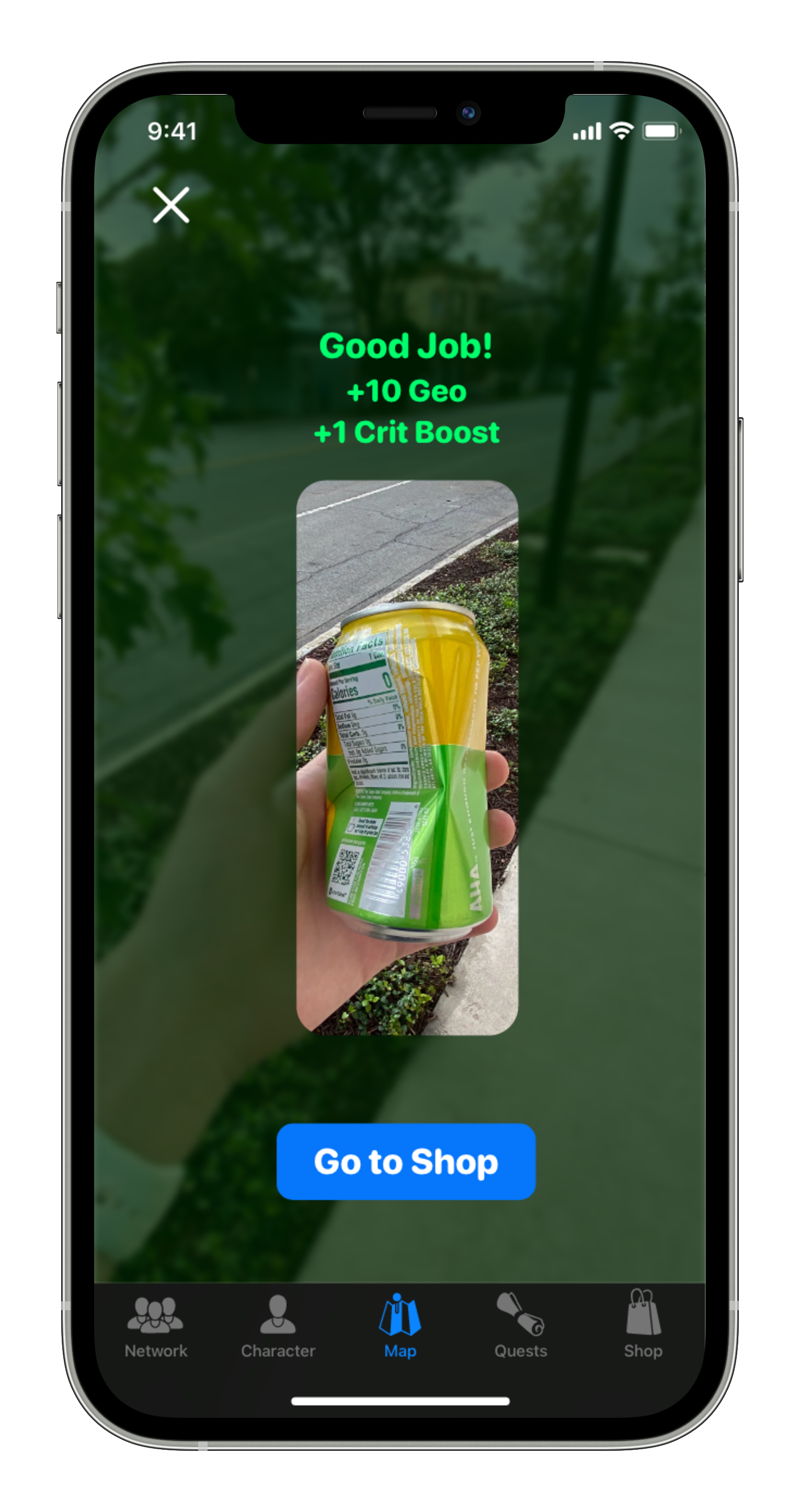 Scanning trash to verify and earn Geo