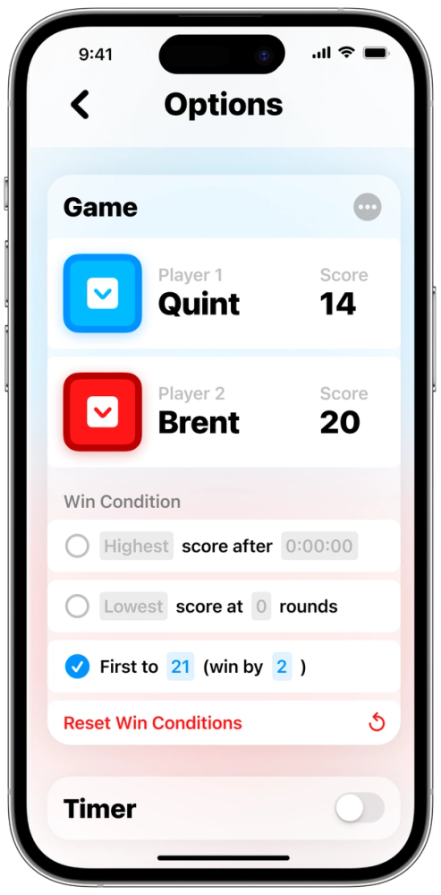 Set up a win condition in the game's settings