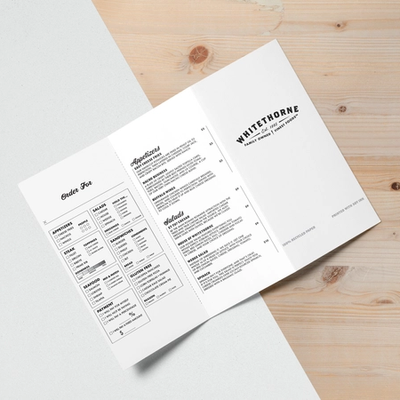 Whitethorne Menu