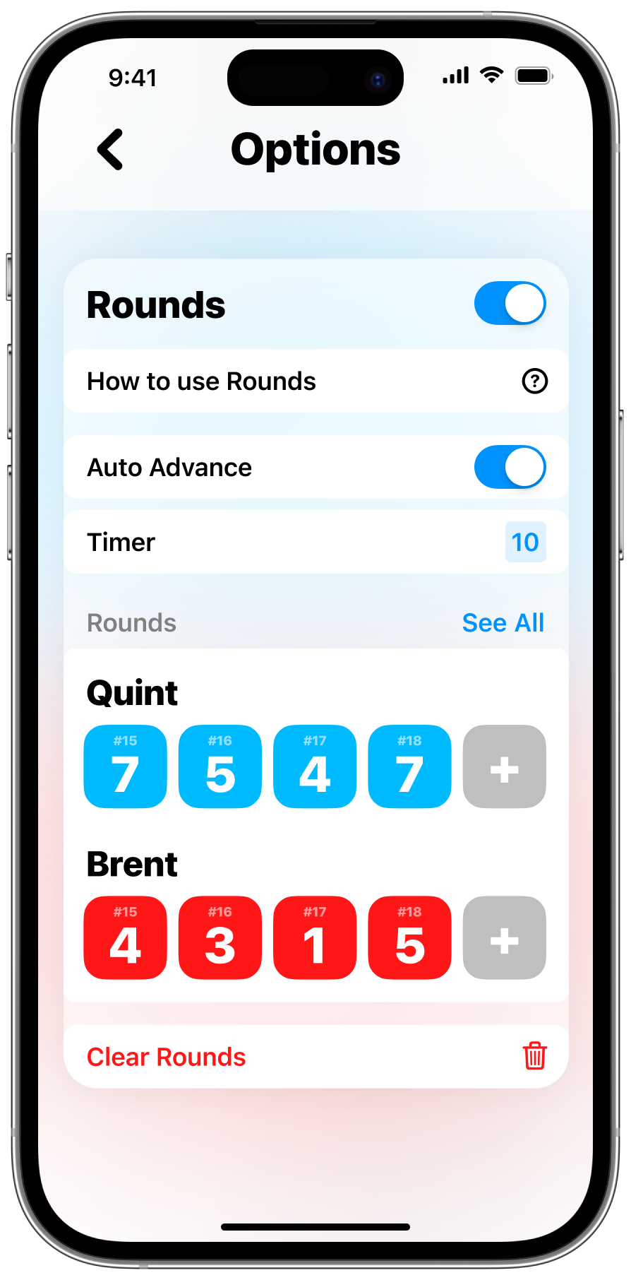 Configure rounds in the game's settings