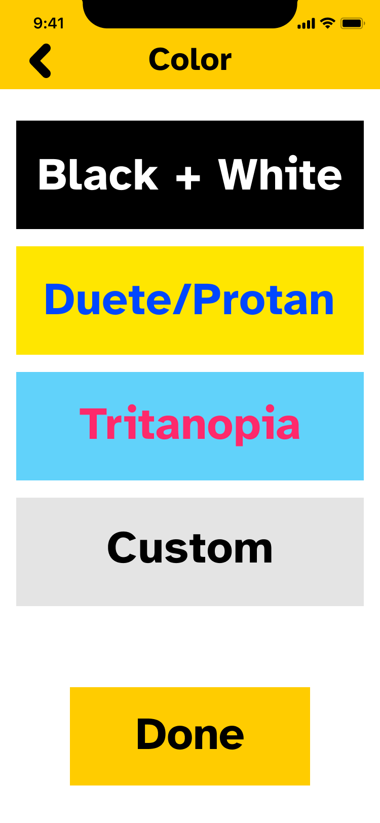 Display and color customization